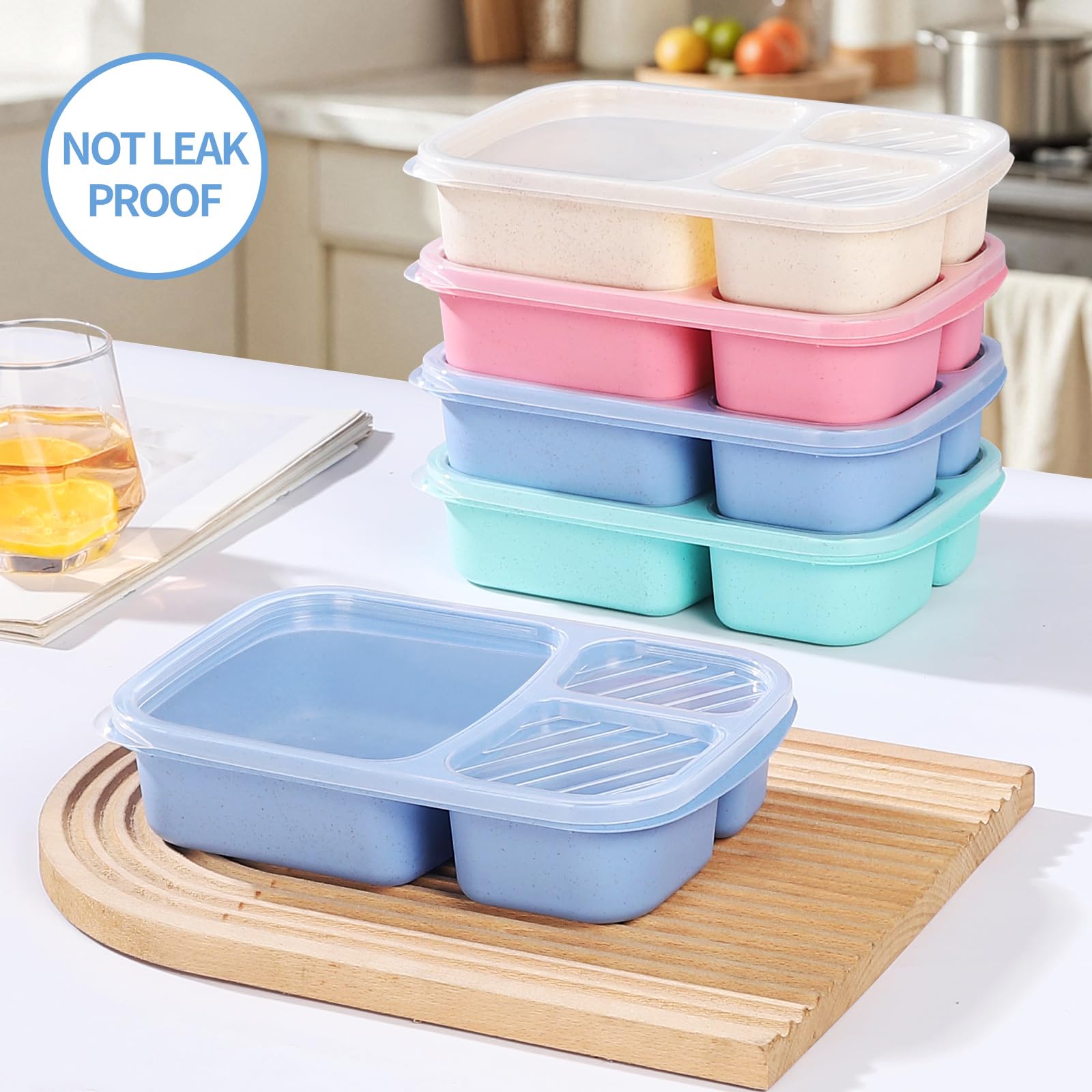 RASUSS bento box three-compartment layout simplifies meal prep for school and work.