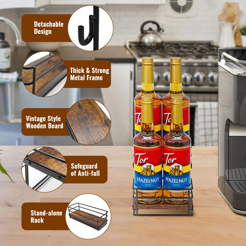 RAUMRIGGE kitchen storage rack is versatile for spices, wine, or syrup bottles.