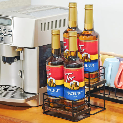 RAUMRIGGE metal-wood syrup rack blends durability with vintage style.