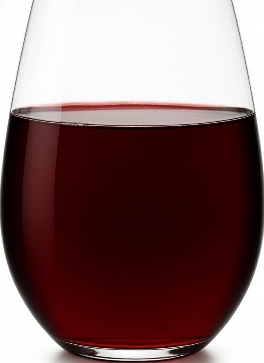 Ravenscroft 17oz stemless glass accommodates a generous pour with comfortable handling.