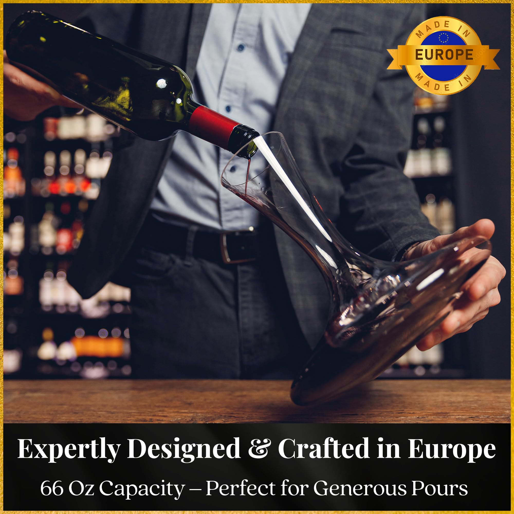 Ravenscroft crystal spherical stopper preserving wine between pours