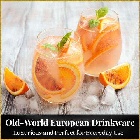 Ravenscroft dishwasher-safe stemless glass offers easy cleaning without sacrificing beauty.