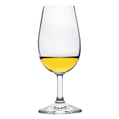 Ravenscroft International Tasting Glass close-up showing crystal clarity for concentrated aromas.