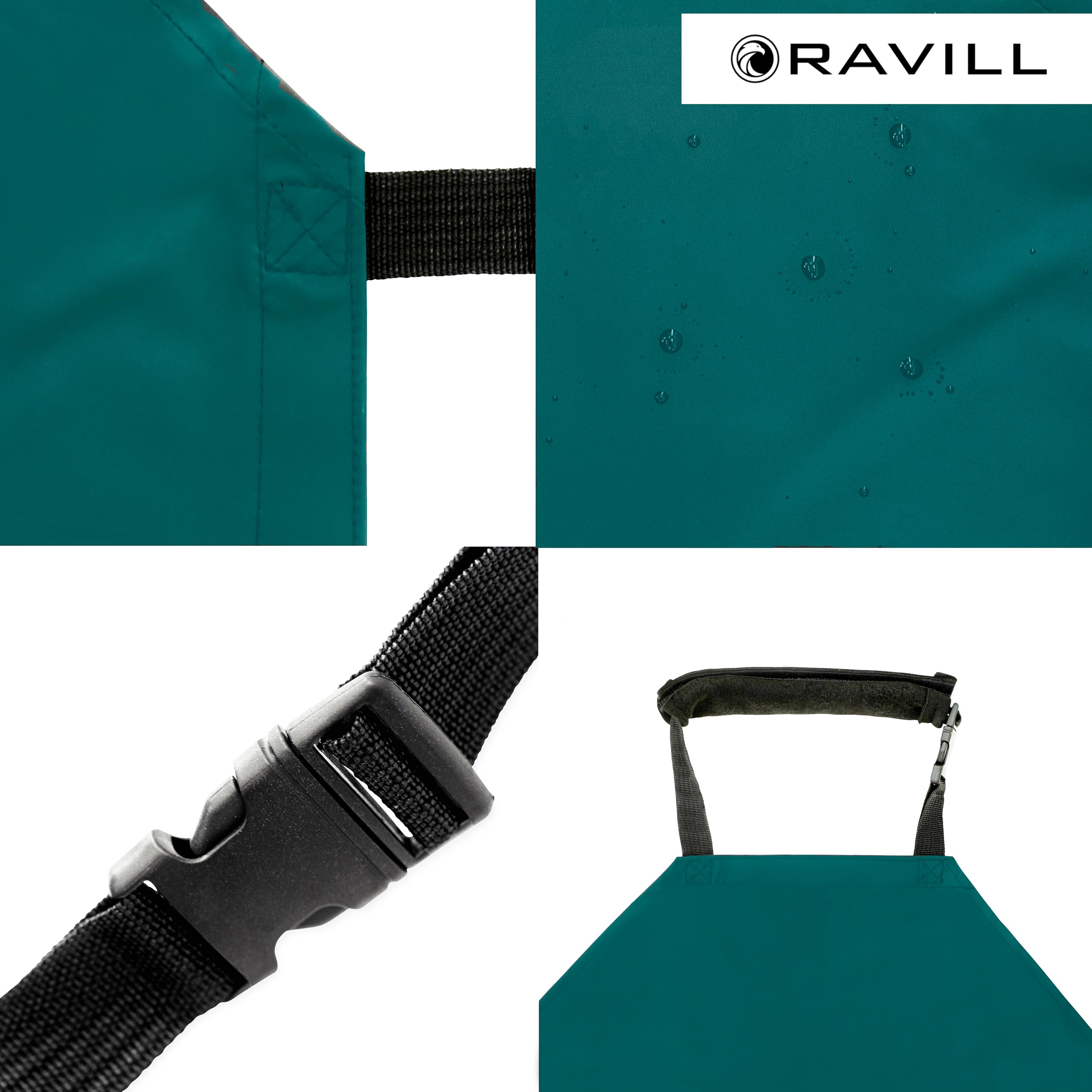 Ravill close-up texture of durable vinyl-coated polyester material.