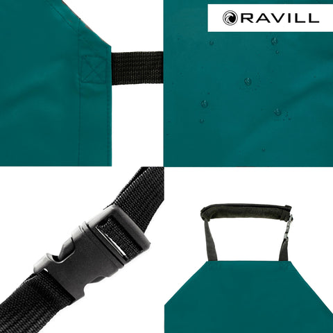 Ravill close-up texture of durable vinyl-coated polyester material.