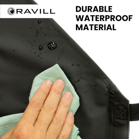 Ravill kitchen-cleaning apron resists stains and stays dry during chores