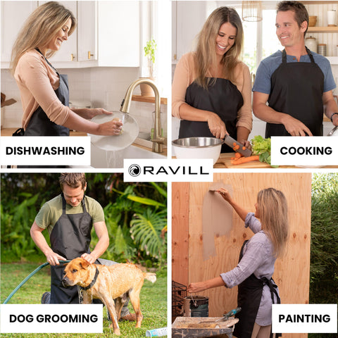 Ravill grilling apron shields you from splatters while cooking