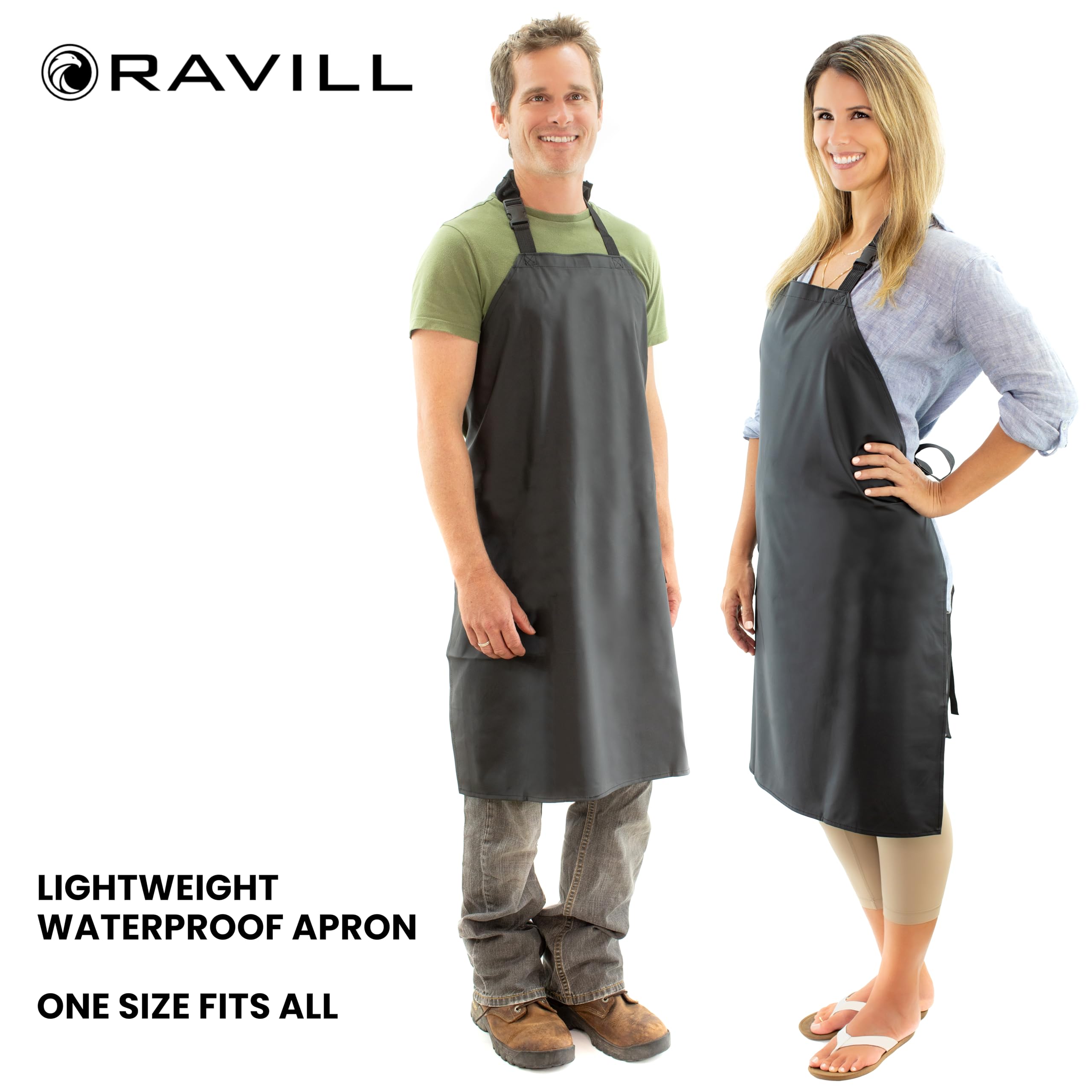 Ravill meat-prep apron with grease-resistant surface keeps you dry