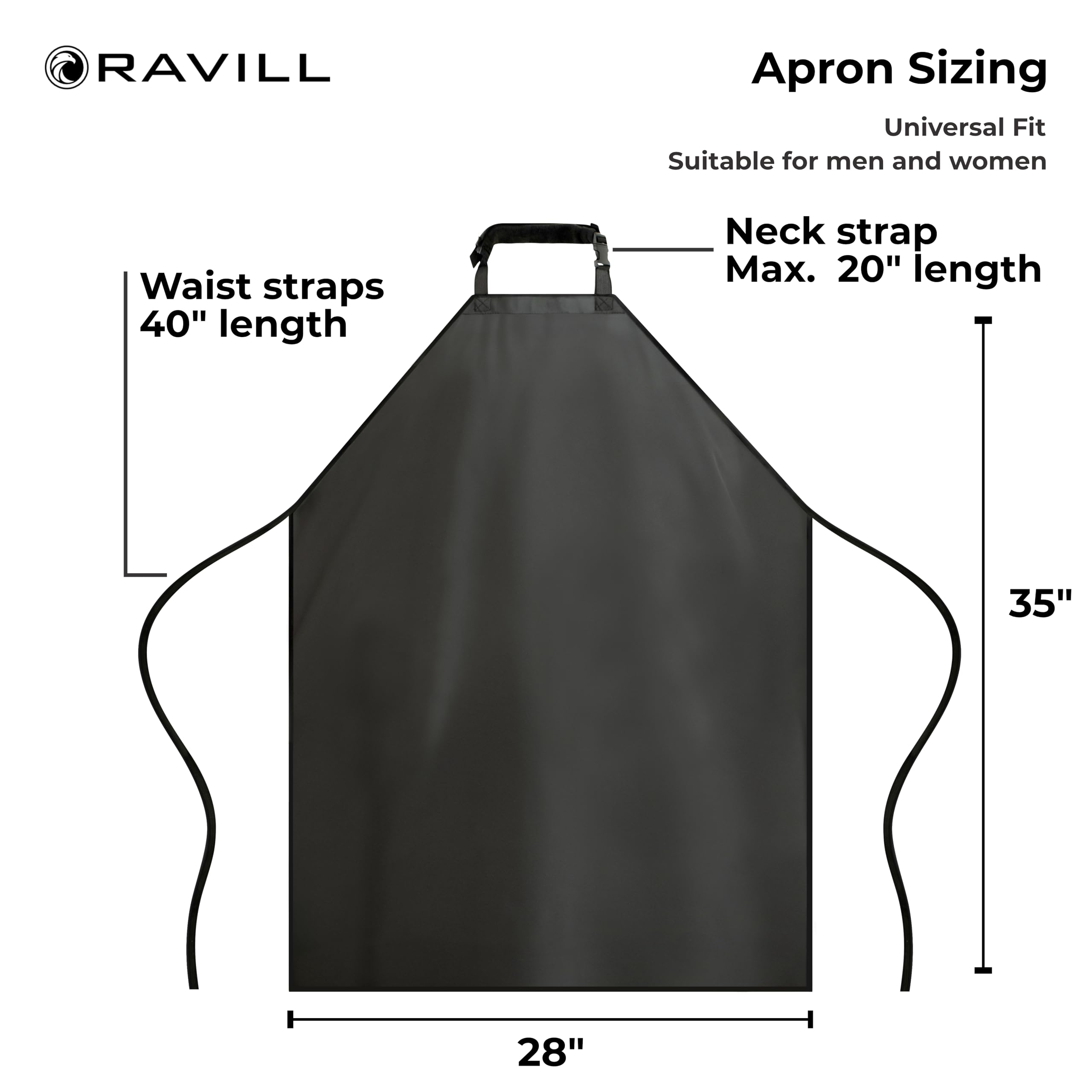 Ravill waterproof apron for pet grooming shows easy wipe-clean surface