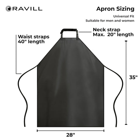 Ravill waterproof apron for pet grooming shows easy wipe-clean surface
