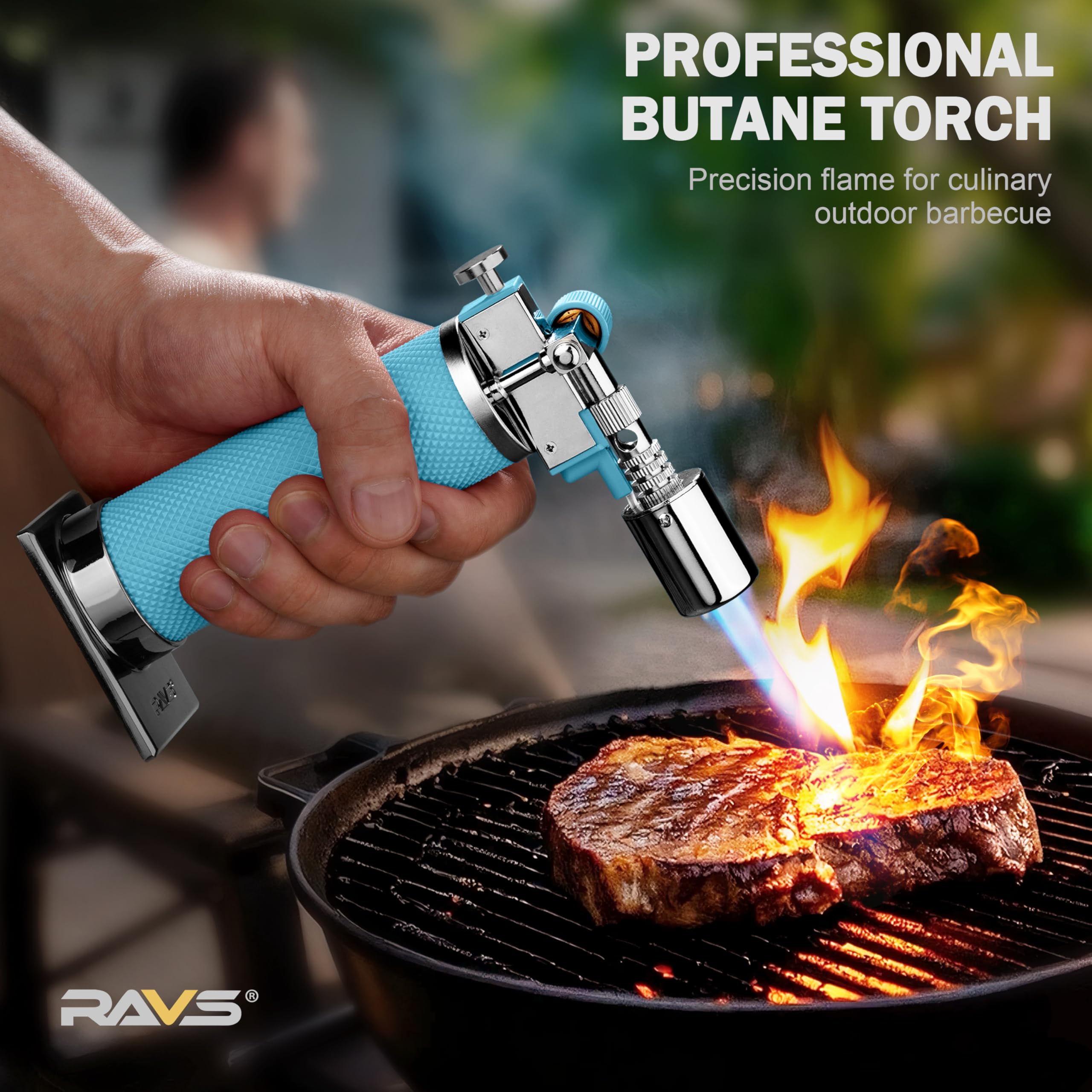 Piezo ignition provides quick starts on the RAVS torch.