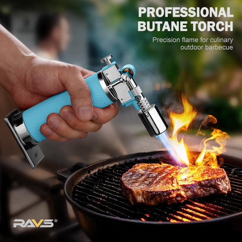 Piezo ignition provides quick starts on the RAVS torch.