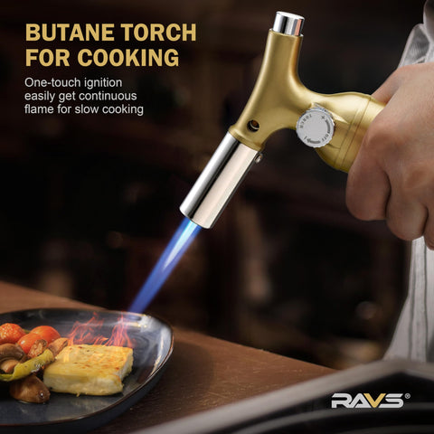 RAVS copper torch flame adjustment demonstrates versatile heat for cooking and crafts