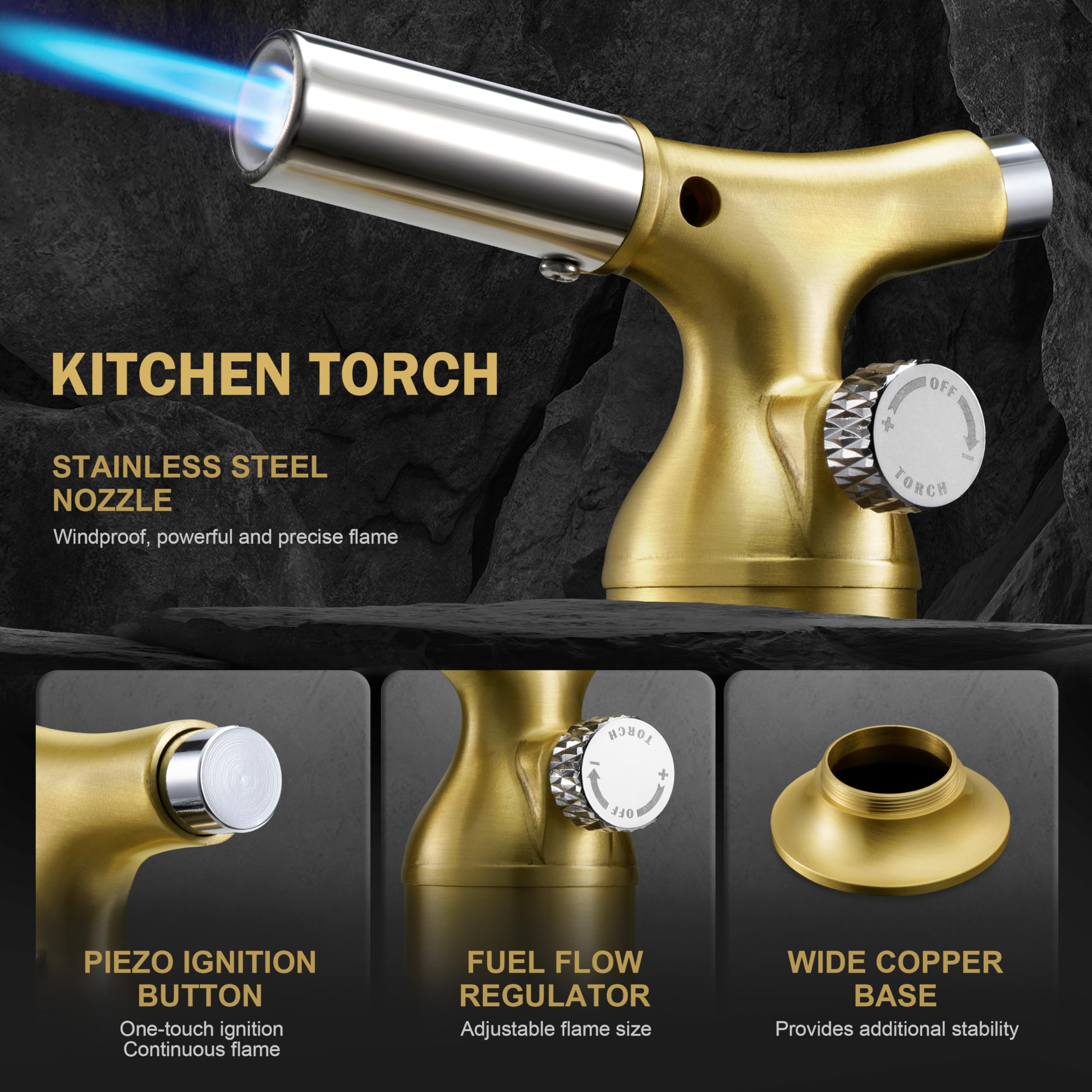 RAVS copper torch long-burn design supports extended sessions like caramelizing or soldering