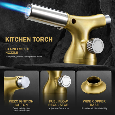 RAVS copper torch long-burn design supports extended sessions like caramelizing or soldering