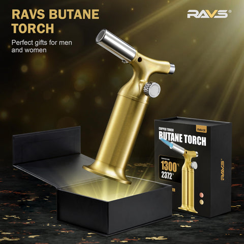 RAVS copper torch piezo ignition provides quick starts at any angle