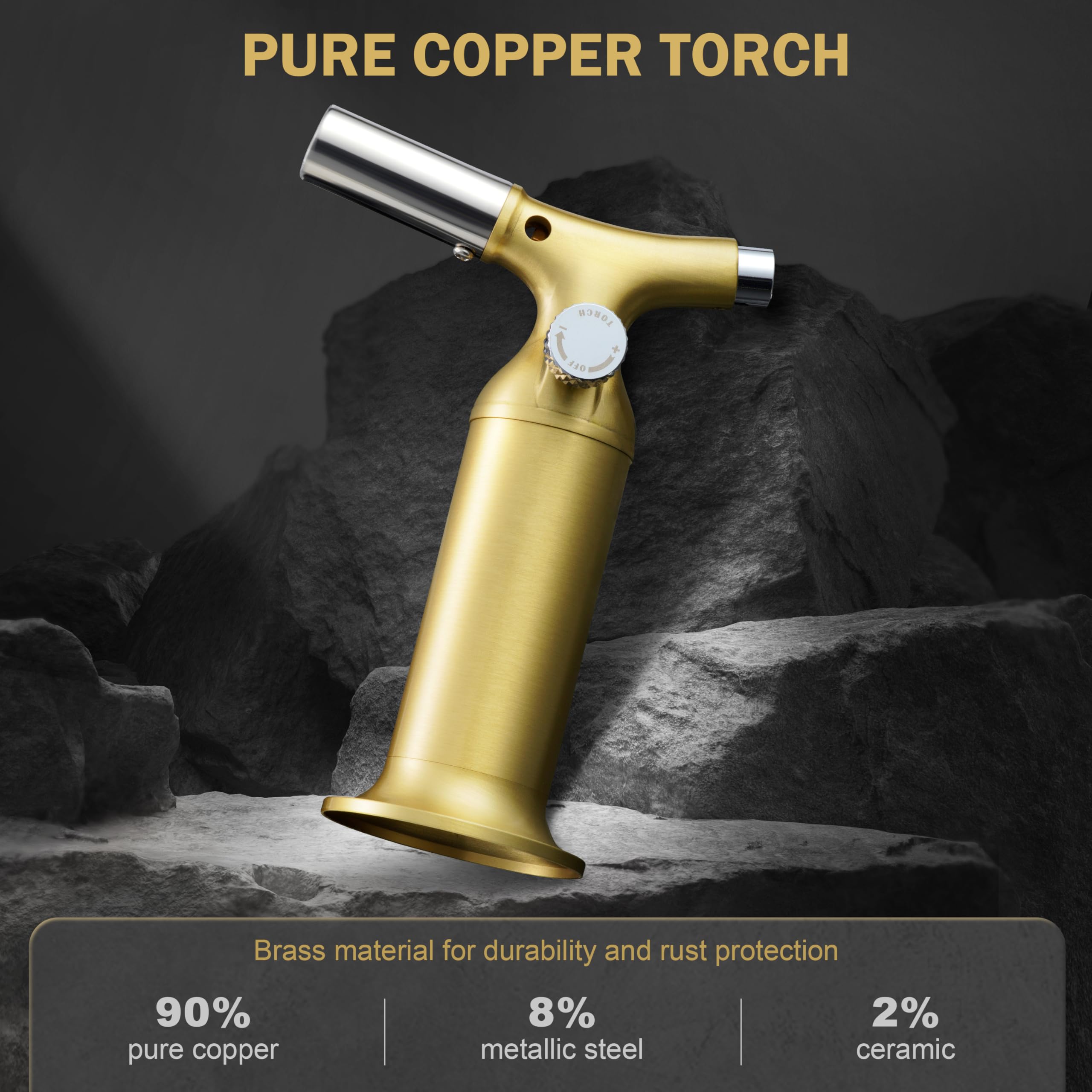RAVS copper torch side angle shows ergonomic design for precise handling
