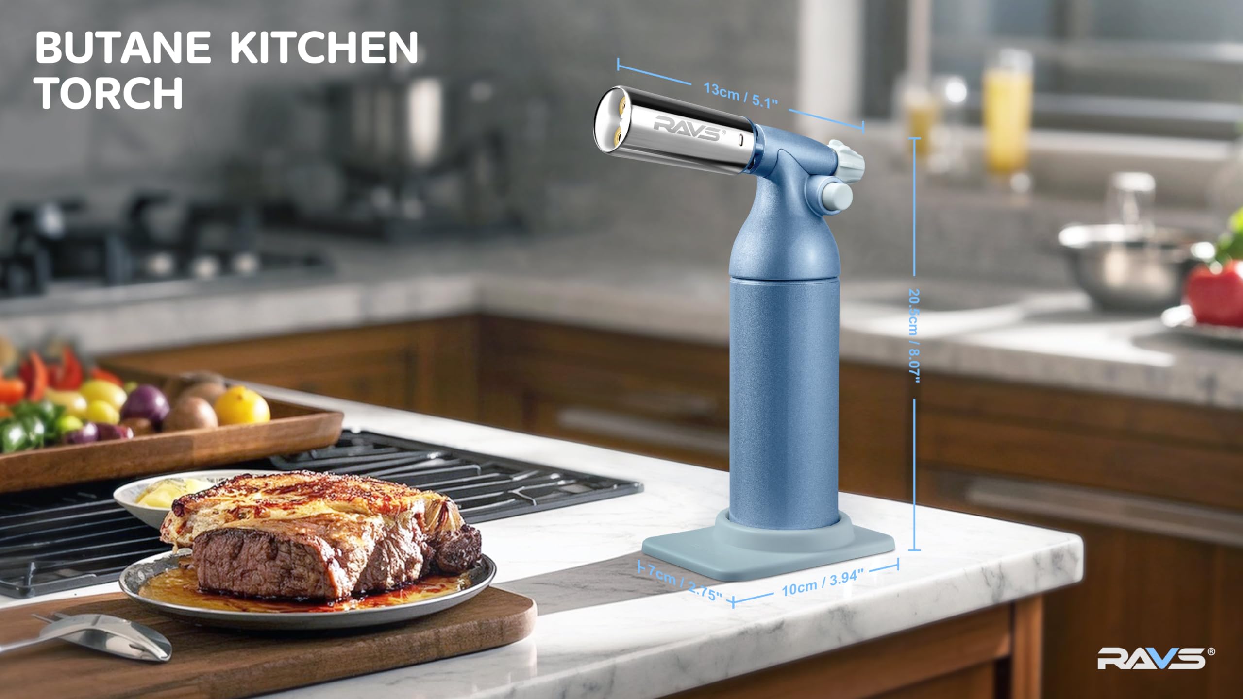 RAVS torch with 20g capacity ready for extended cooking sessions