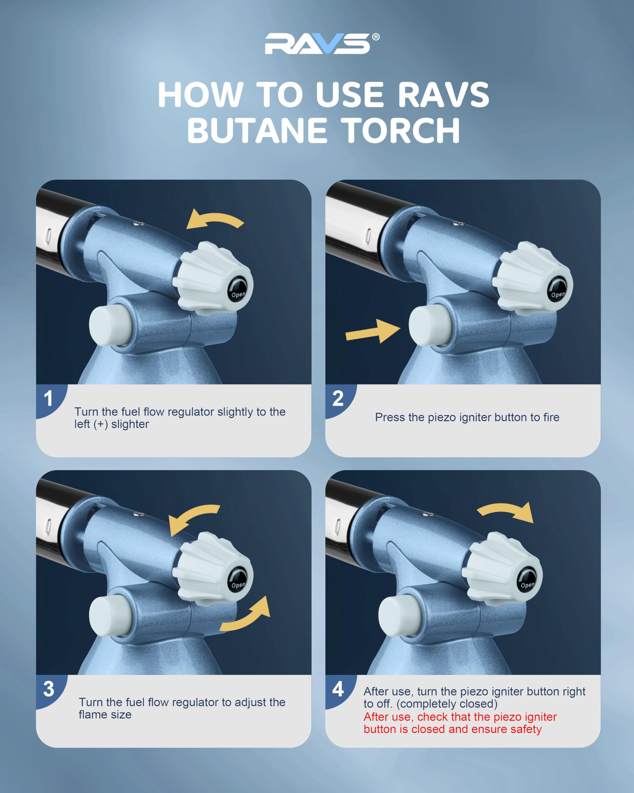 Gift-ready packaging for the RAVS dual flame torch