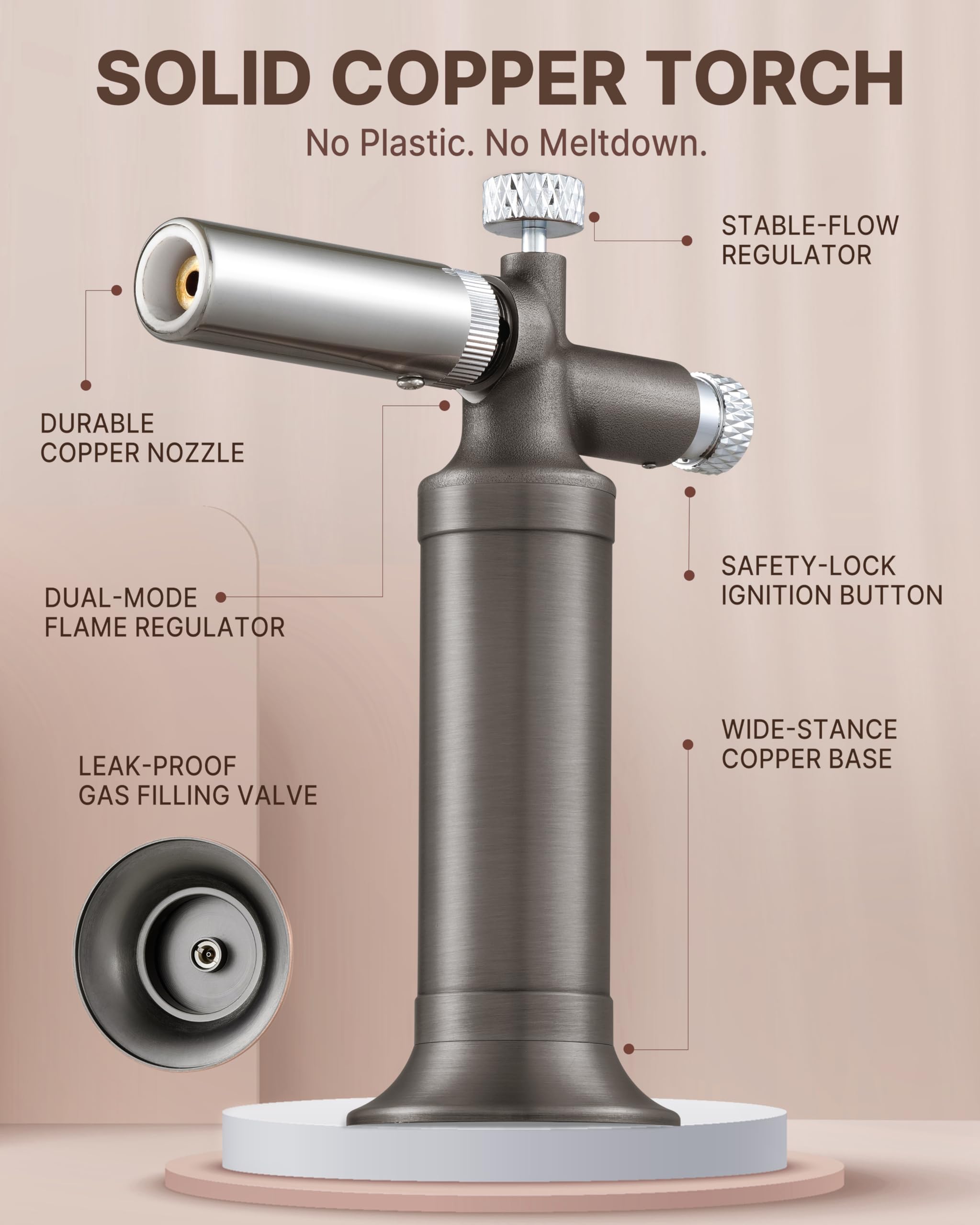 RAVS piezo ignition provides instant lighting from any angle
