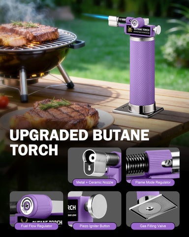 RAVS piezo ignition refillable torch offers one-handed use.