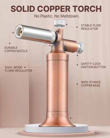 RAVS pink torch with precision ignition enables easy lighting even in difficult positions