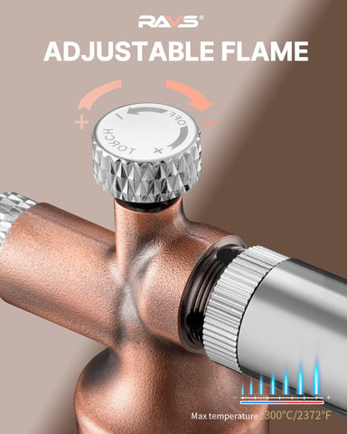 RAVS torch on stable base suitable for hands-free use on countertops