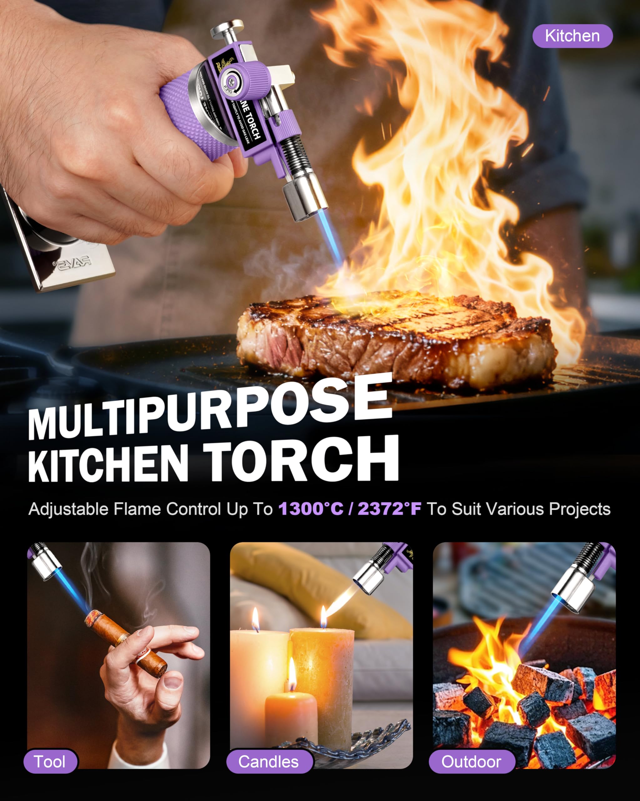 RAVS wide copper base keeps the torch stable.