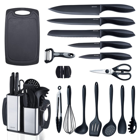RAXCO six-piece knife set with sharp blades for precise slicing.