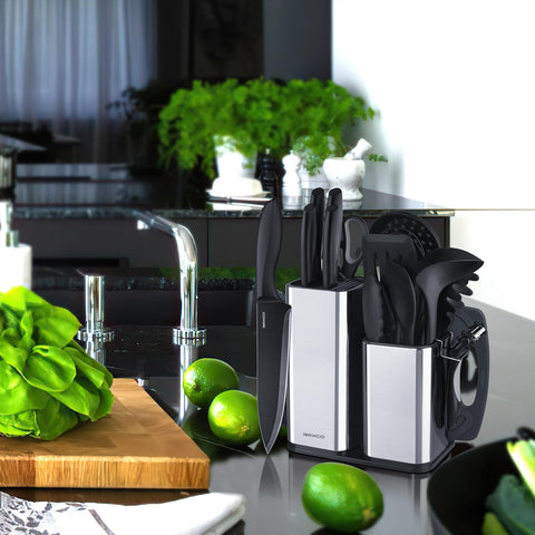 RAXCO seven-piece silicone utensils showing heat-resistant tips.
