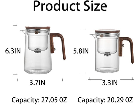 Rayfox 800ML clear borosilicate glass body reveals tea color and clarity.