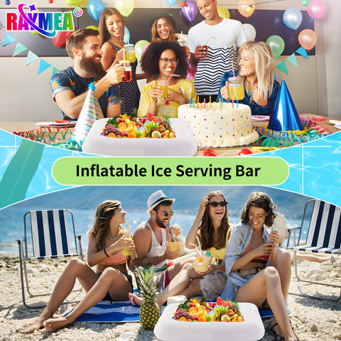 Raymea inflatable ice serving bar deflated for compact storage