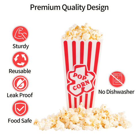 RAYMEA retro-style popcorn bucket showcasing sturdy, washable design