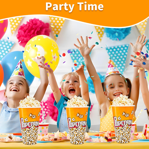 Raymea popcorn buckets multiuse snack containers for candies and treats.