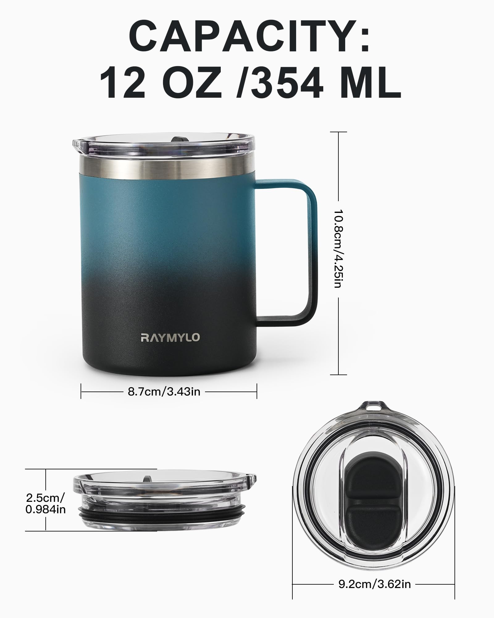 Raymylo double-wall insulation keeps beverages cold for up to nine hours.