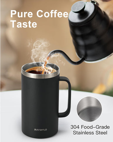 RAYMYLO mug wide mouth design simplifies cleaning and filling