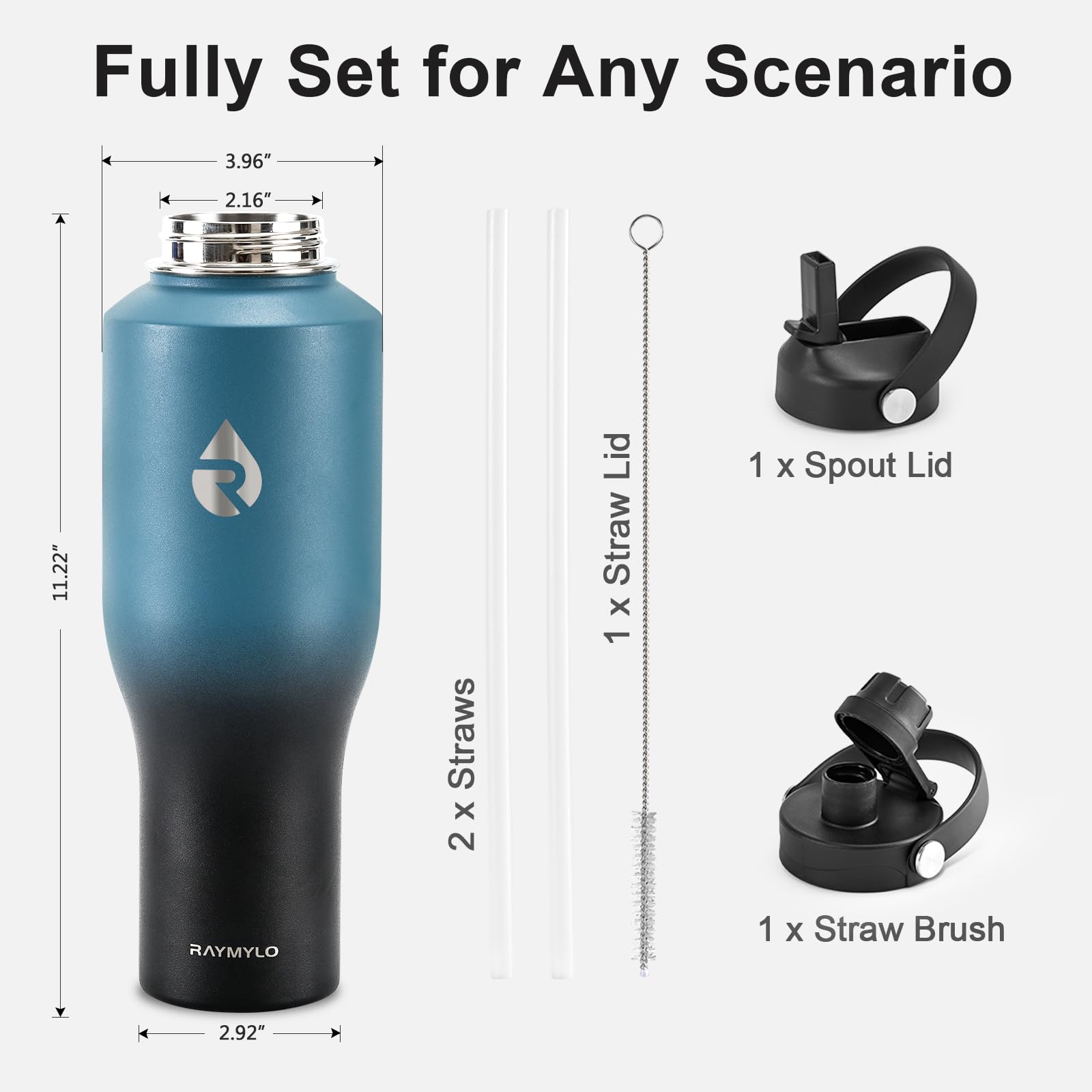 Raymylo leakproof spout lid prevents spills during travel.