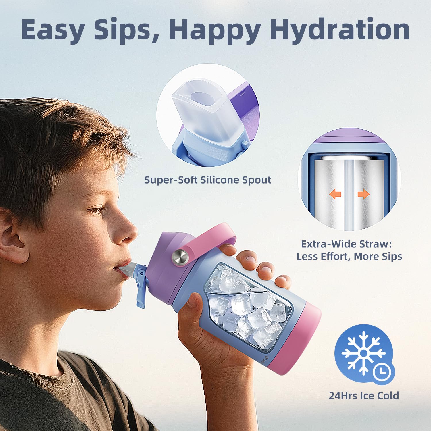 Raymylo insulated bottle preserves cold drinks for hours during outings.