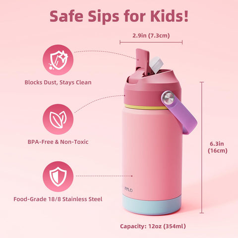 RAYMYLO bottle-straw design promotes smooth sipping for toddlers.