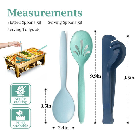 RayPard wheat straw slotted spoon 10in ideal for draining sauces at buffets.