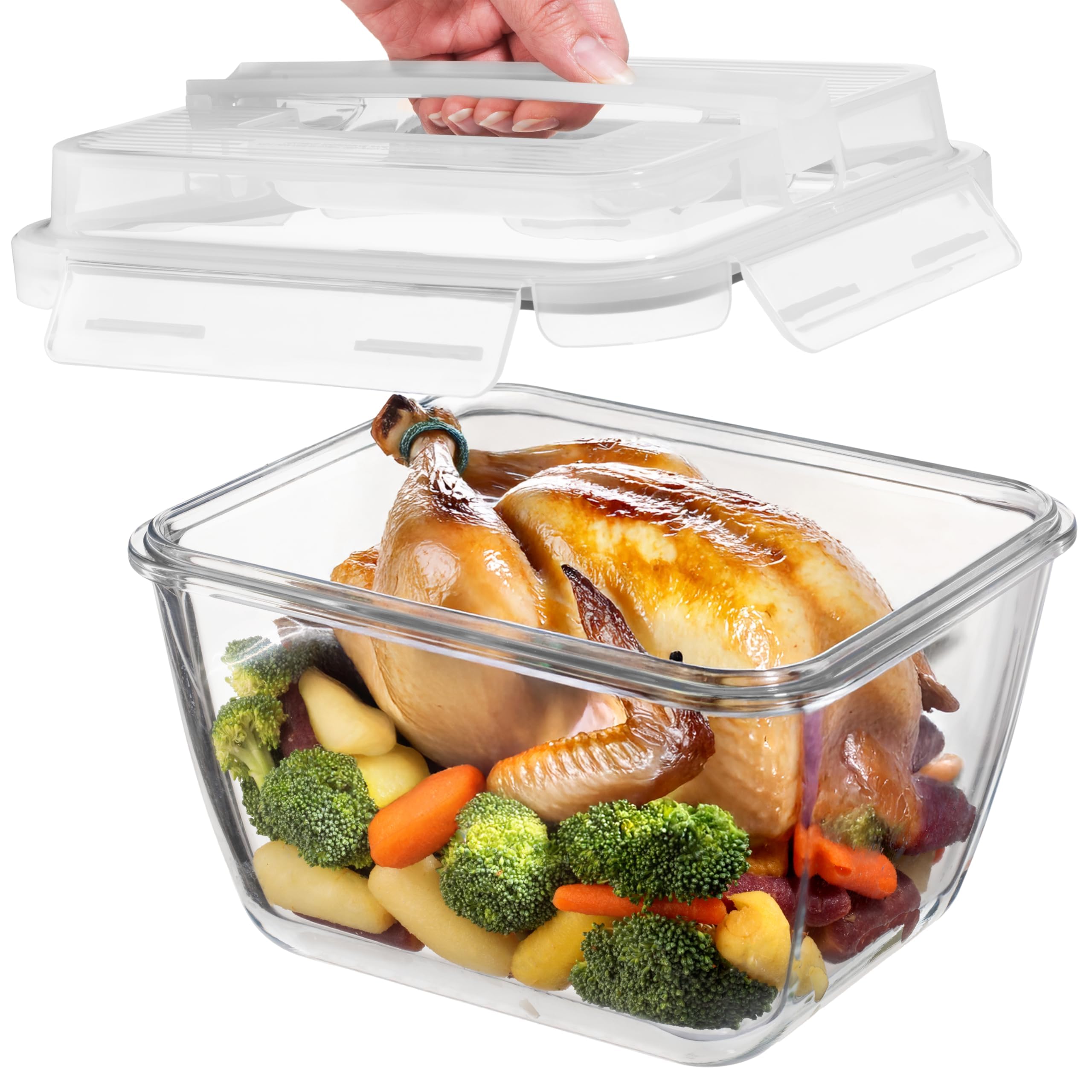 Razab 17 Cups glass storage container with lids keeps meals fresh and organized.