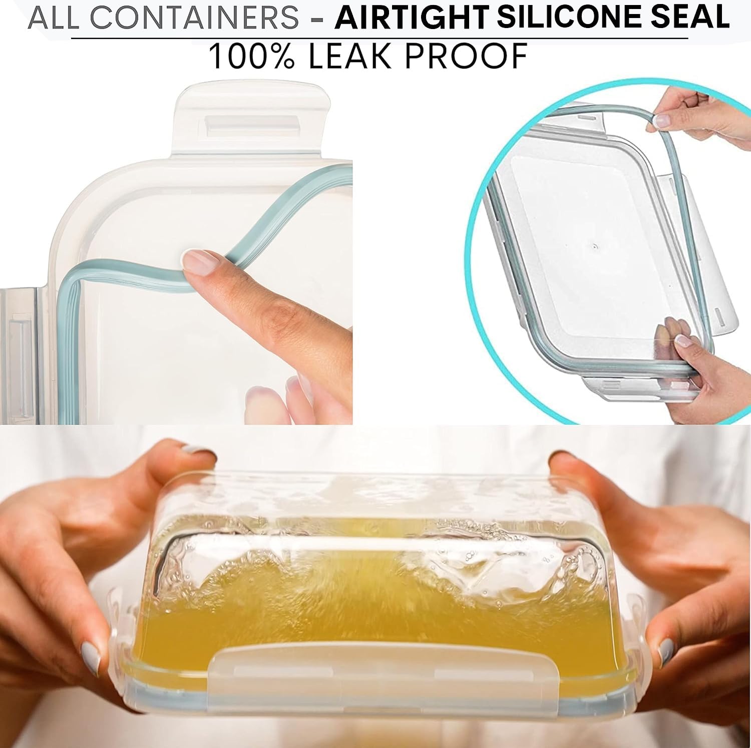 Razab 30 oz glass storage containers with lids for fridge-to-table convenience.