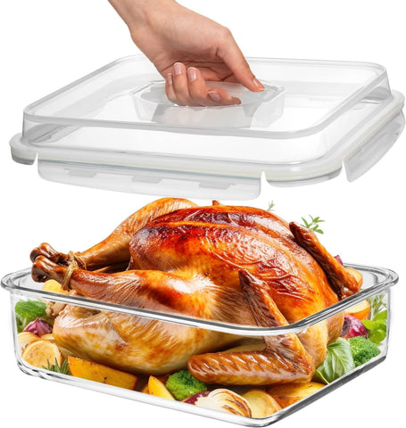 Razab 4800ml glass container with locking lid for secure, air-tight storage.