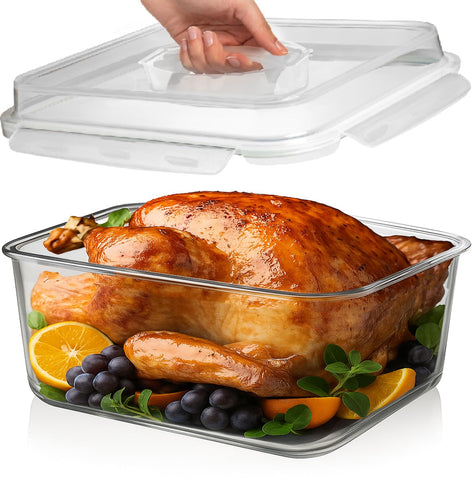 Razab 6500 ml glass container with airtight locking lid for secure storage
