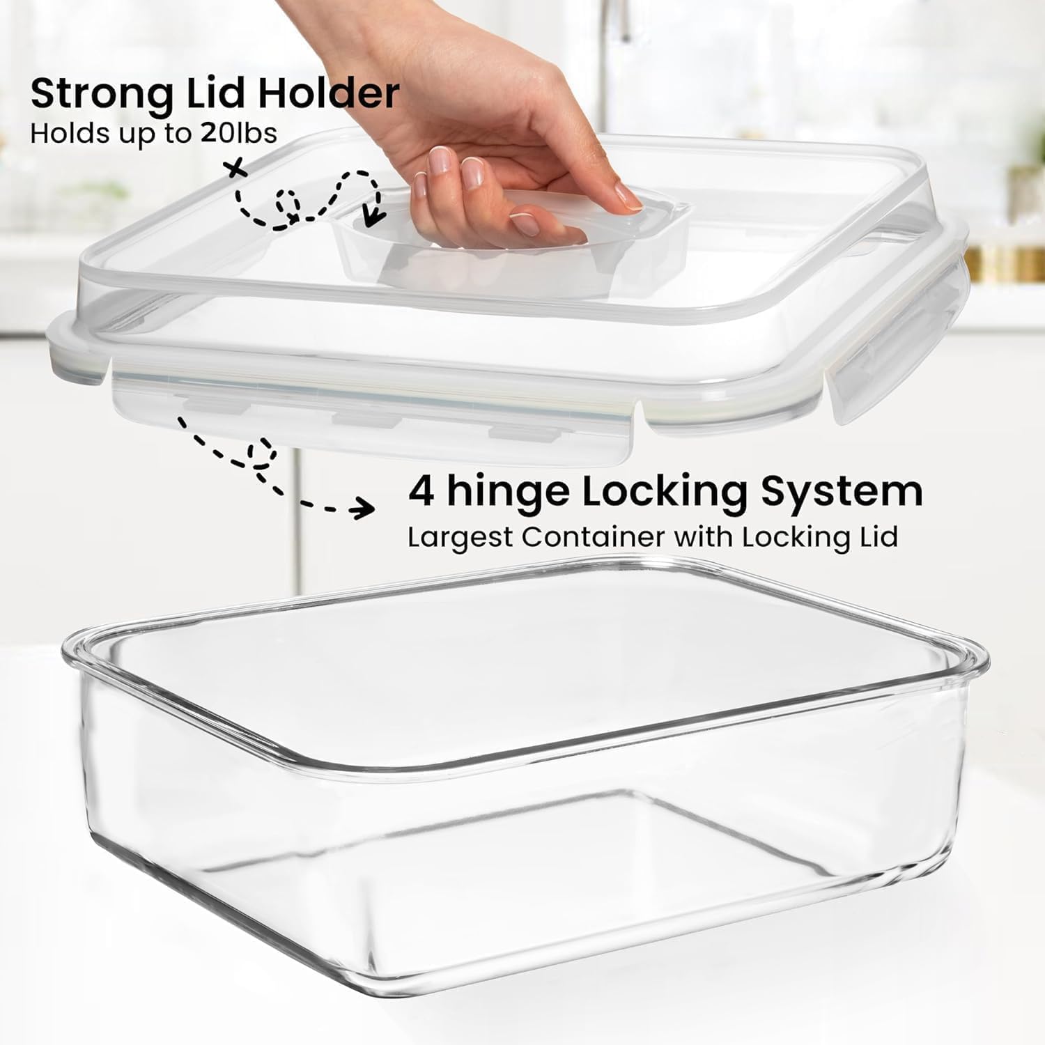 Razab airtight lid with silicone seal preserves freshness and prevents leaks.