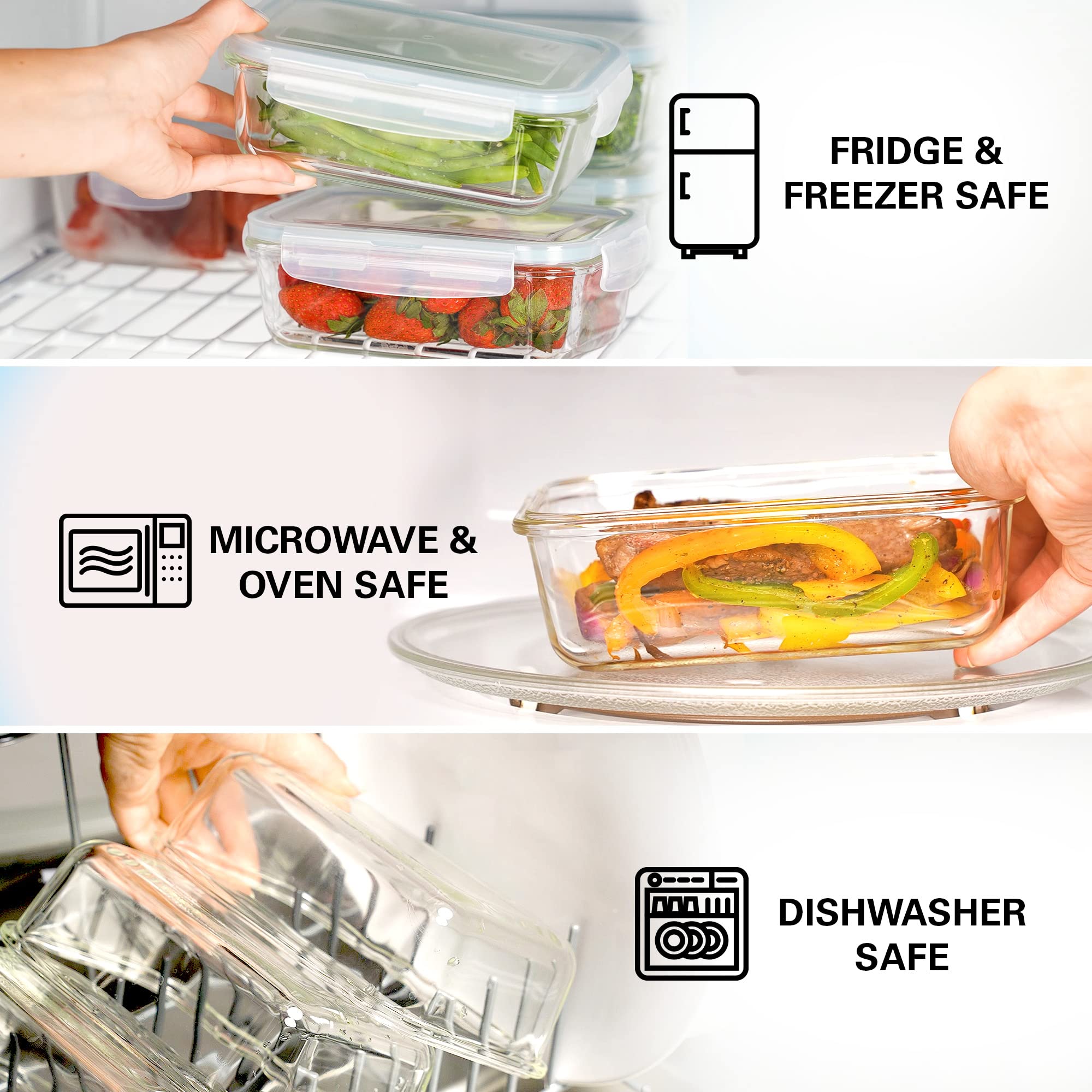 Razab airtight silicone-sealed lids ensuring a secure, leak-free storage.