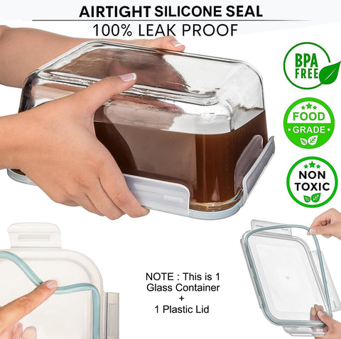 Razab airtight locking lid ensures leakproof storage and mess-free fridge organization.