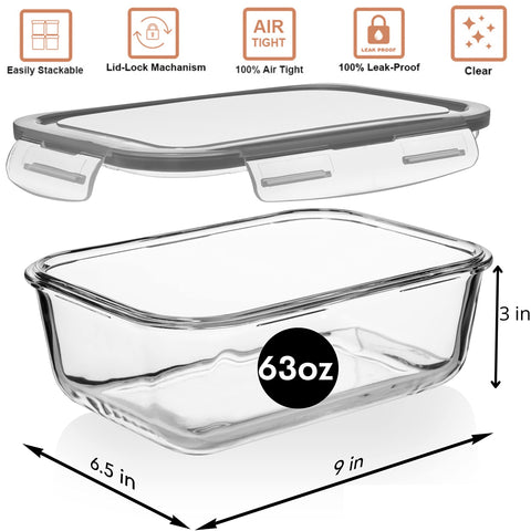 Razab borosilicate 63oz glass container highlighting durable material
