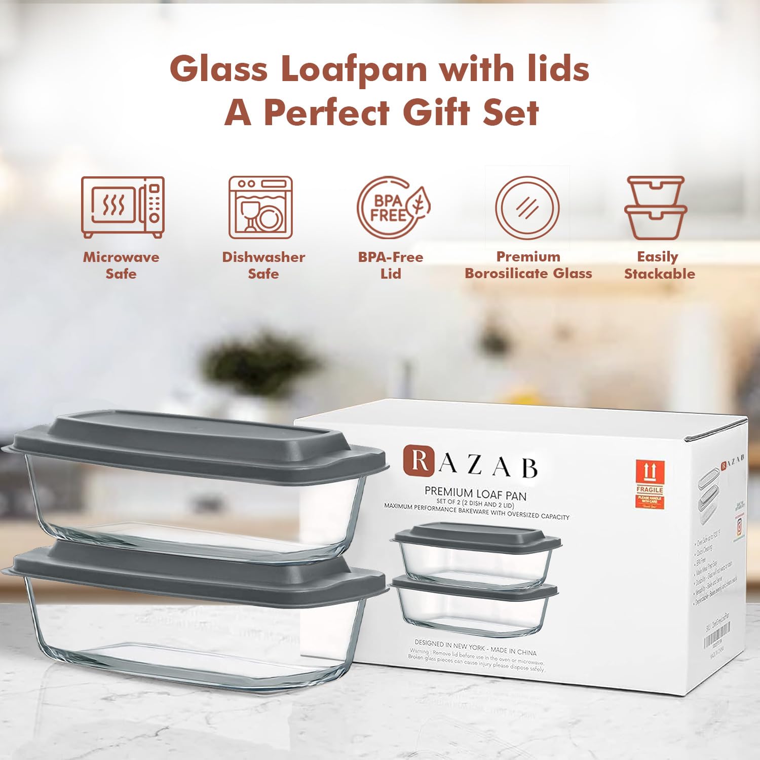 Razab BPA-free and PVC-free loaf pan construction for clean eating