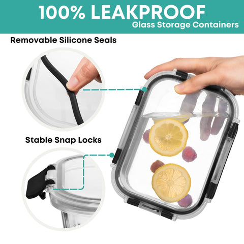 Razab glass containers are oven, microwave, freezer, and dishwasher safe